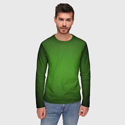 Лонгслив мужской Зеленый с затемняющей виньеткой, цвет: 3D-принт — фото 2