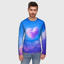 Лонгслив мужской Облако в форме сердца, цвет: 3D-принт — фото 2