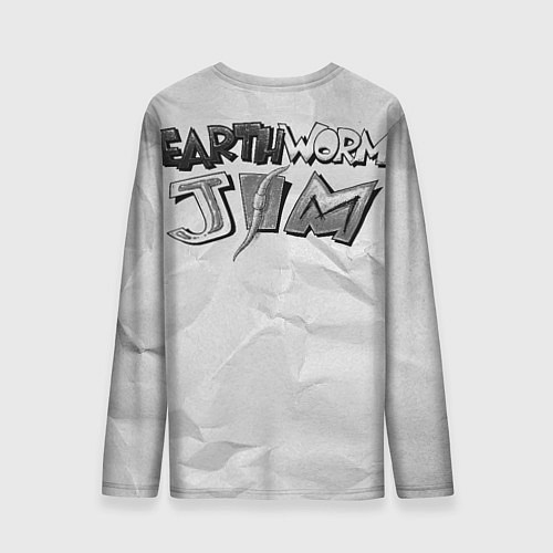 Мужской лонгслив Кот зловред - червяк джим / 3D-принт – фото 2