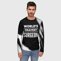 Лонгслив мужской Worlds okayest surgeon - dark, цвет: 3D-принт — фото 2