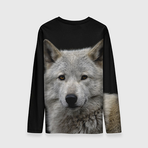 Мужской лонгслив Серый волк на темном фоне / 3D-принт – фото 2