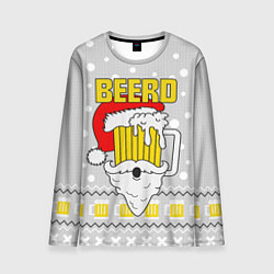 Лонгслив мужской Свитер с пивом beerd, цвет: 3D-принт