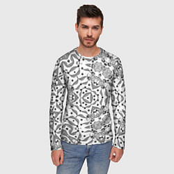 Лонгслив мужской Орнамент цветочный кружевной, цвет: 3D-принт — фото 2