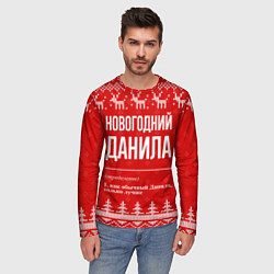 Лонгслив мужской Новогодний Данила: свитер с оленями, цвет: 3D-принт — фото 2