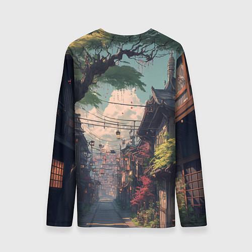 Мужской лонгслив Японская деревня в 19 веке / 3D-принт – фото 2