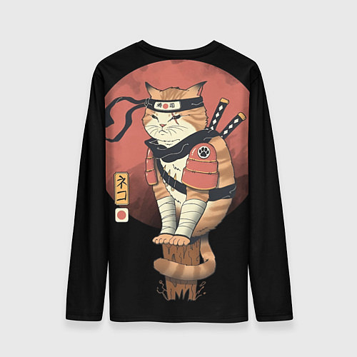Мужской лонгслив Samurai cat / 3D-принт – фото 2