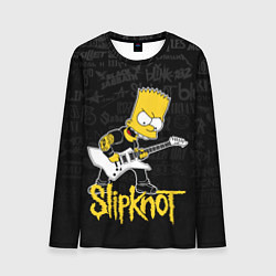 Лонгслив мужской Slipknot Барт Симпсон рокер логотипы, цвет: 3D-принт