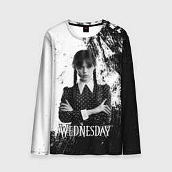 Мужской лонгслив Wednesday black and white