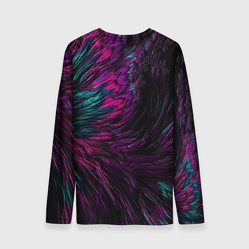 Мужской лонгслив Красно - фиолетовая волна / 3D-принт – фото 2