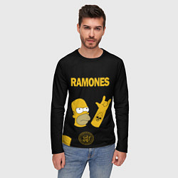 Лонгслив мужской Ramones Гомер Симпсон рокер, цвет: 3D-принт — фото 2