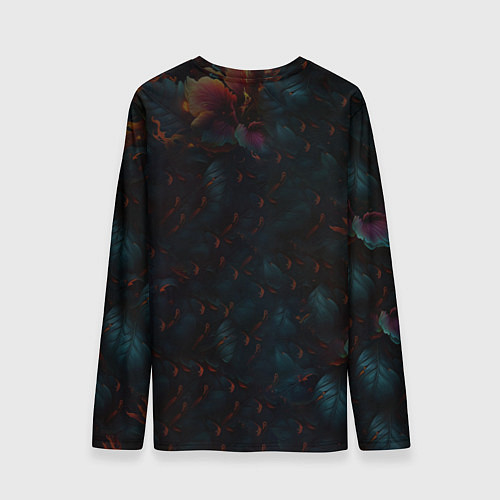 Мужской лонгслив Огненный цветок на темном фоне / 3D-принт – фото 2