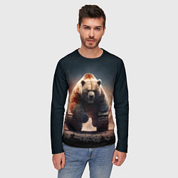 Лонгслив мужской Медведь-танк, цвет: 3D-принт — фото 2