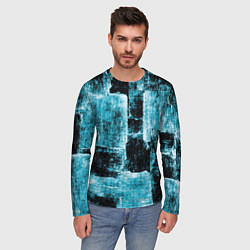 Лонгслив мужской Голубой абстракт, цвет: 3D-принт — фото 2