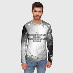 Лонгслив мужской Im doing entrepreneur things: на светлом, цвет: 3D-принт — фото 2
