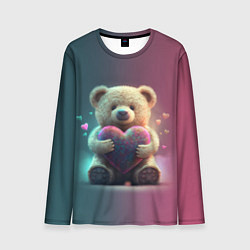 Лонгслив мужской Сердечко от мишки, цвет: 3D-принт