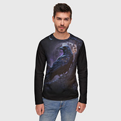 Лонгслив мужской Ворон во мраке, цвет: 3D-принт — фото 2