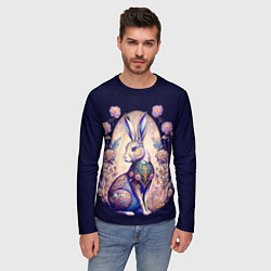 Лонгслив мужской Мистический заяц, цвет: 3D-принт — фото 2