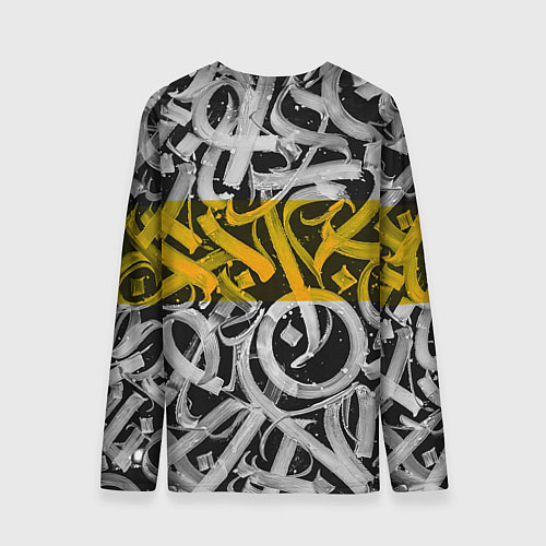 Мужской лонгслив Yellow Callicraphic / 3D-принт – фото 2