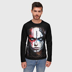 Лонгслив мужской Индианка - боевой раскрас, цвет: 3D-принт — фото 2