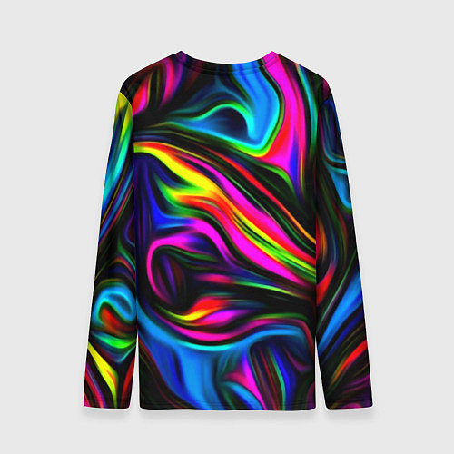 Мужской лонгслив Неон кистью краски / 3D-принт – фото 2