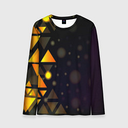 Лонгслив мужской Светящиеся треугольники боко, цвет: 3D-принт