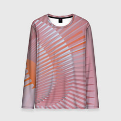 Лонгслив мужской Абстрактные розовые волнообразные линии, цвет: 3D-принт