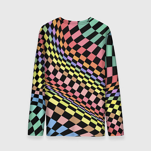 Мужской лонгслив Colorful avant-garde chess pattern - fashion / 3D-принт – фото 2