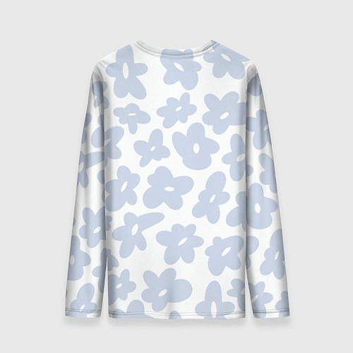 Мужской лонгслив Self love - цветочный голубой паттерн / 3D-принт – фото 2