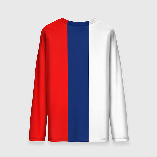 Мужской лонгслив Russia national team: white blue red / 3D-принт – фото 2