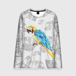 Лонгслив мужской Попугай на сером фоне, цвет: 3D-принт