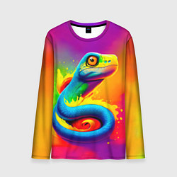 Лонгслив мужской Змейка в красках, цвет: 3D-принт
