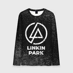 Мужской лонгслив Linkin Park с потертостями на темном фоне