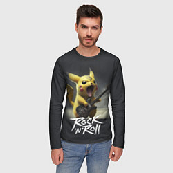 Лонгслив мужской Пикачу с электрогитарой, цвет: 3D-принт — фото 2