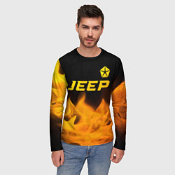 Лонгслив мужской Jeep - gold gradient: символ сверху, цвет: 3D-принт — фото 2