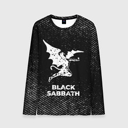 Мужской лонгслив Black Sabbath с потертостями на темном фоне