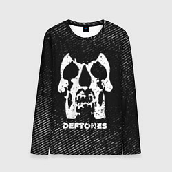 Мужской лонгслив Deftones с потертостями на темном фоне