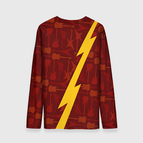 Мужской лонгслив AC DC гитары и молния / 3D-принт – фото 2