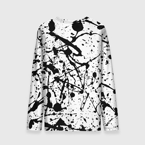 Мужской лонгслив Panda samurai on the background of blots / 3D-принт – фото 2