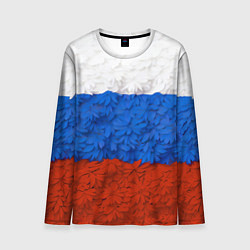 Лонгслив мужской Флаг Российской Федерации из цветов, цвет: 3D-принт
