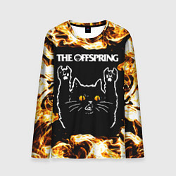Мужской лонгслив The Offspring рок кот и огонь