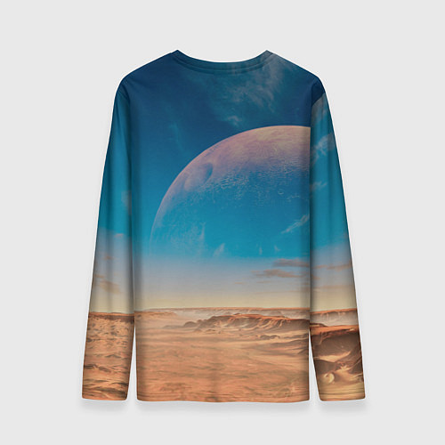 Мужской лонгслив Пустыня и очертания планеты / 3D-принт – фото 2
