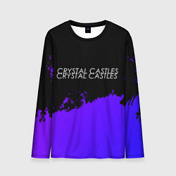 Мужской лонгслив Crystal Castles purple grunge
