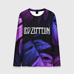 Лонгслив мужской Led Zeppelin neon monstera, цвет: 3D-принт