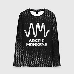 Лонгслив мужской Arctic Monkeys с потертостями на темном фоне, цвет: 3D-принт