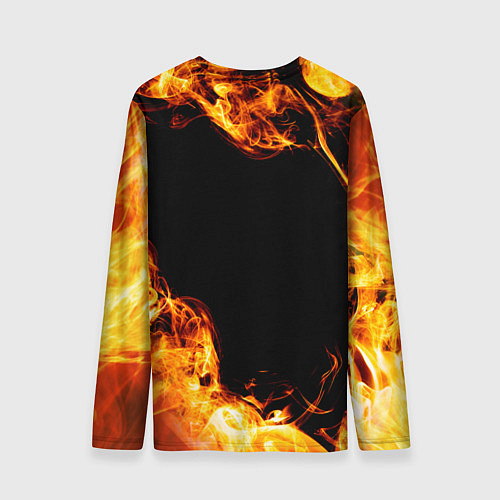Мужской лонгслив Manowar и пылающий огонь / 3D-принт – фото 2