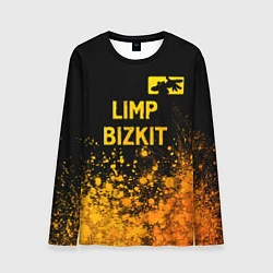 Лонгслив мужской Limp Bizkit - gold gradient: символ сверху, цвет: 3D-принт