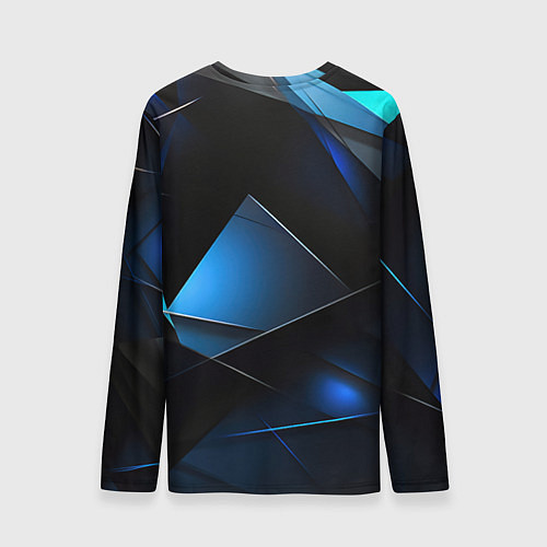 Мужской лонгслив Черные и синие элементы / 3D-принт – фото 2