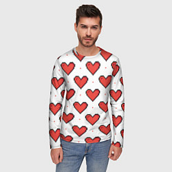 Лонгслив мужской Pixel heart, цвет: 3D-принт — фото 2