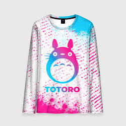 Мужской лонгслив Totoro neon gradient style