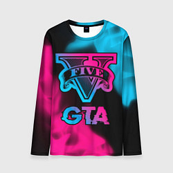 Мужской лонгслив GTA - neon gradient